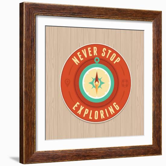 Vector Vintage Badge - Flat Icon. Travel Concept-venimo-Framed Art Print