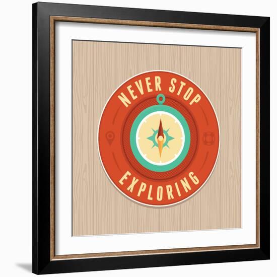 Vector Vintage Badge - Flat Icon. Travel Concept-venimo-Framed Art Print