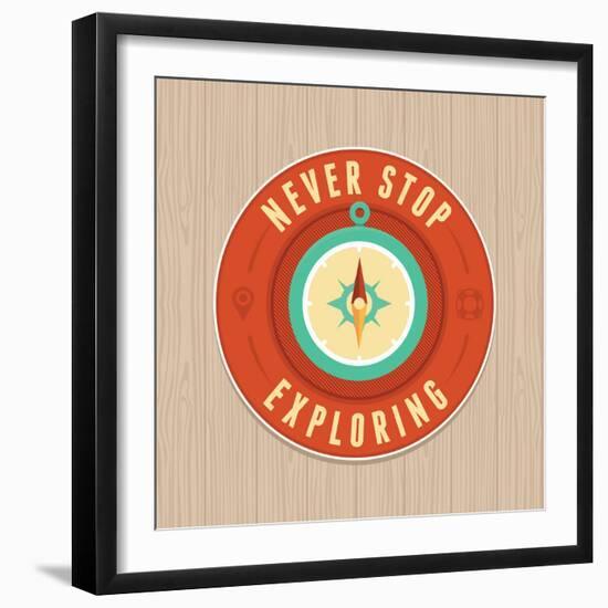 Vector Vintage Badge - Flat Icon. Travel Concept-venimo-Framed Art Print