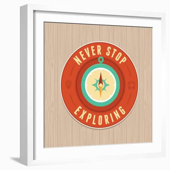 Vector Vintage Badge - Flat Icon. Travel Concept-venimo-Framed Art Print