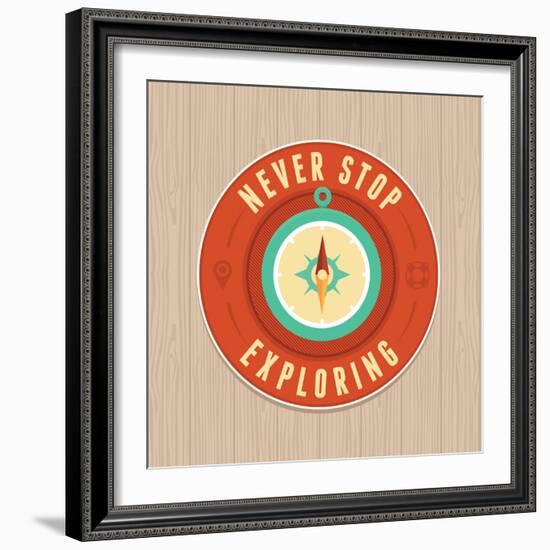 Vector Vintage Badge - Flat Icon. Travel Concept-venimo-Framed Art Print