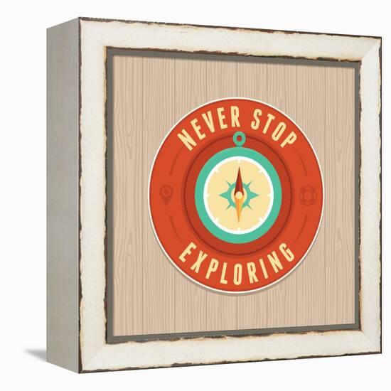 Vector Vintage Badge - Flat Icon. Travel Concept-venimo-Framed Stretched Canvas