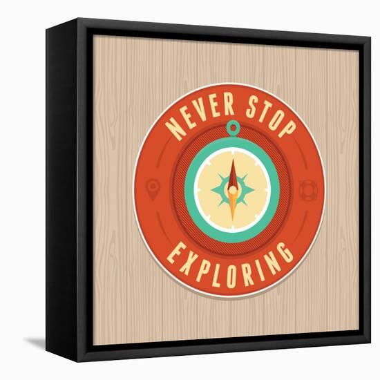 Vector Vintage Badge - Flat Icon. Travel Concept-venimo-Framed Stretched Canvas