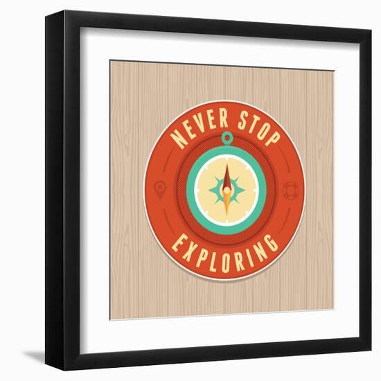 Vector Vintage Badge - Flat Icon. Travel Concept-venimo-Framed Art Print