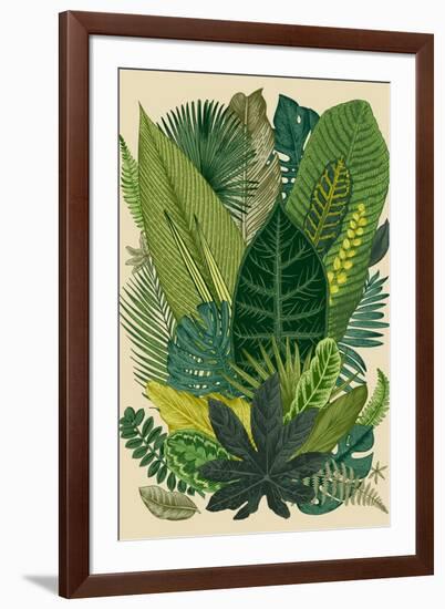 Vector Vintage Composition. Exotic Leaves. Botanical Classic Illustration.-Olga Korneeva-Framed Art Print