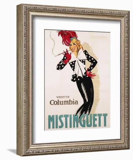 Vedette Columbia Mistinguett Poster-Jean Dominique Van Caulaert-Framed Giclee Print