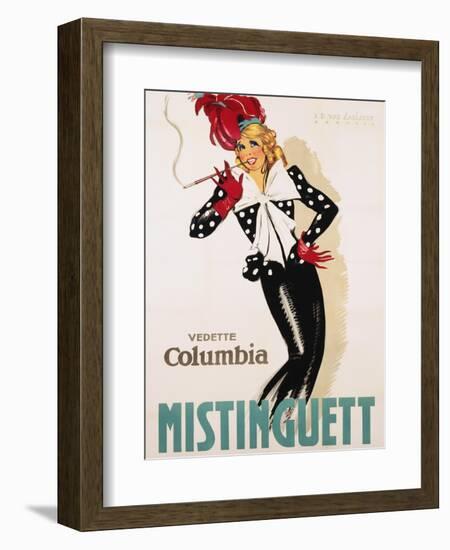 Vedette Columbia Mistinguett Poster-Jean Dominique Van Caulaert-Framed Giclee Print