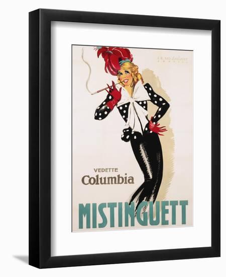 Vedette Columbia Mistinguett Poster-Jean Dominique Van Caulaert-Framed Giclee Print