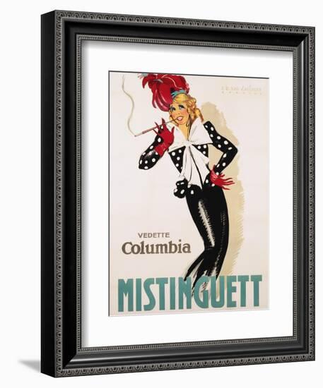 Vedette Columbia Mistinguett Poster-Jean Dominique Van Caulaert-Framed Giclee Print