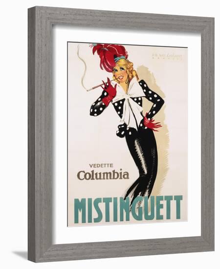 Vedette Columbia Mistinguett Poster-Jean Dominique Van Caulaert-Framed Giclee Print