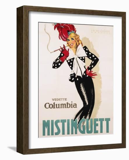 Vedette Columbia Mistinguett Poster-Jean Dominique Van Caulaert-Framed Giclee Print