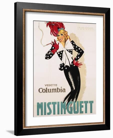 Vedette Columbia Mistinguett Poster-Jean Dominique Van Caulaert-Framed Giclee Print