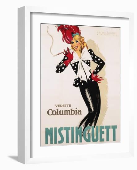 Vedette Columbia Mistinguett Poster-Jean Dominique Van Caulaert-Framed Giclee Print