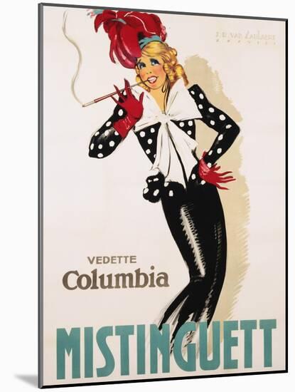 Vedette Columbia Mistinguett Poster-Jean Dominique Van Caulaert-Mounted Giclee Print
