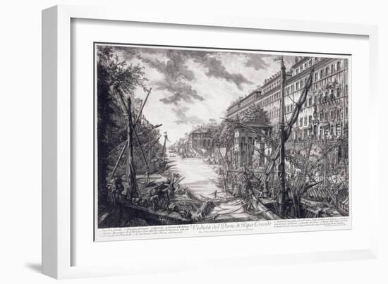 Veduta Del Porto Di Ripa Grande, C.1760-Giovanni Battista Piranesi-Framed Giclee Print