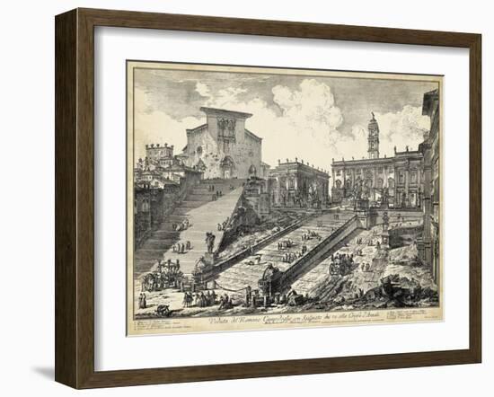 Veduta Del Romano Campidoglio-Piranesi-Framed Art Print