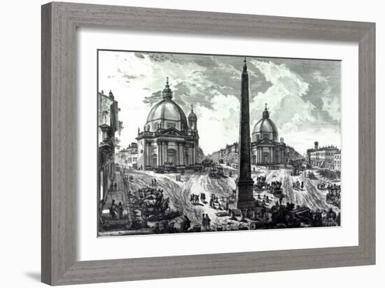 Veduta Della Piazza Del Popolo, C.1750-Giovanni Battista Piranesi-Framed Giclee Print