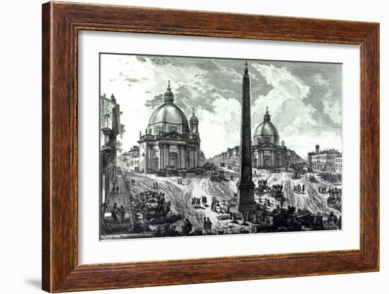 Veduta Della Piazza Del Popolo, C.1750-Giovanni Battista Piranesi-Framed Giclee Print