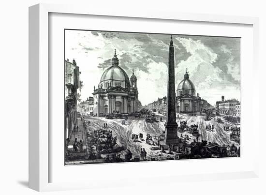 Veduta Della Piazza Del Popolo, C.1750-Giovanni Battista Piranesi-Framed Giclee Print