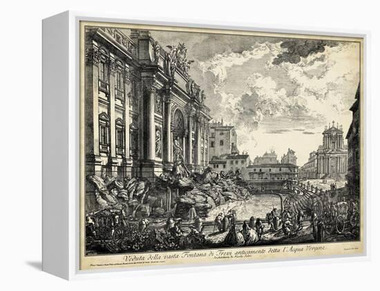 Veduta Della Vasta Fontana Di Trevi-Piranesi-Framed Stretched Canvas