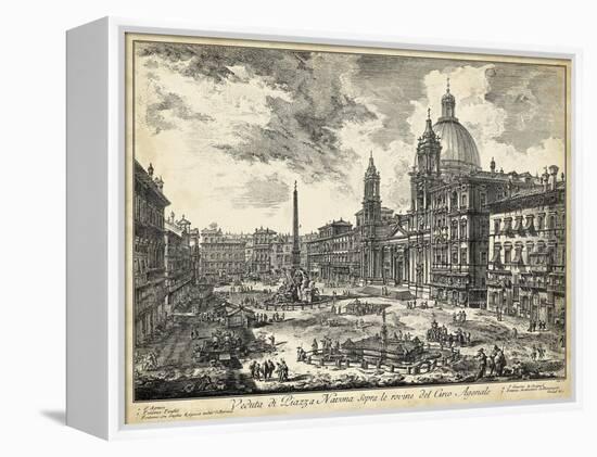 Veduta Di Piazza Navona-Piranesi-Framed Stretched Canvas