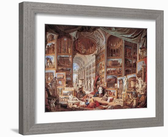 Vedute di Roma antica-Giovanni Paolo Panini-Framed Art Print