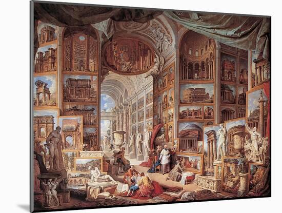 Vedute di Roma antica-Giovanni Paolo Panini-Mounted Art Print