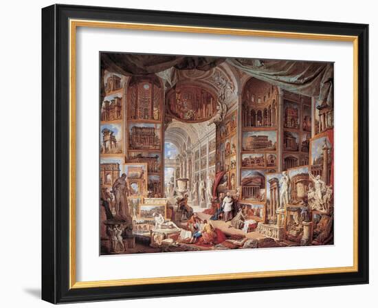 Vedute di Roma antica-Giovanni Paolo Panini-Framed Art Print