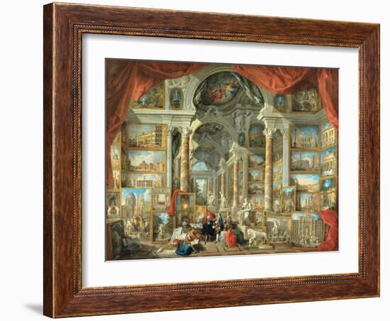 Vedute di Roma moderna Giclee-Giovanni Paolo Panini-Framed Art Print