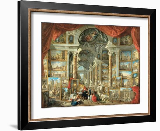 Vedute di Roma moderna Giclee-Giovanni Paolo Panini-Framed Art Print