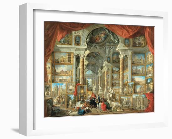 Vedute di Roma moderna Giclee-Giovanni Paolo Panini-Framed Art Print