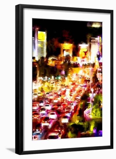 Vegas Night - In the Style of Oil Painting-Philippe Hugonnard-Framed Giclee Print