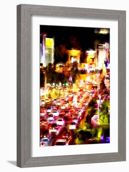 Vegas Night - In the Style of Oil Painting-Philippe Hugonnard-Framed Giclee Print