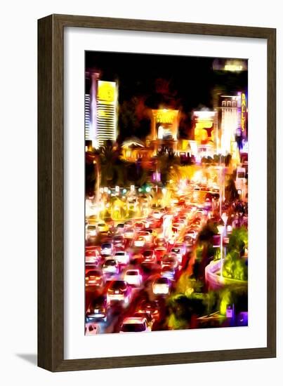 Vegas Night - In the Style of Oil Painting-Philippe Hugonnard-Framed Giclee Print