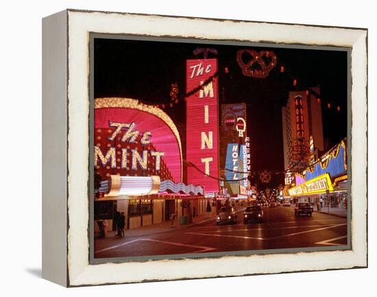 Vegas Strip Lights 1973-null-Framed Premier Image Canvas
