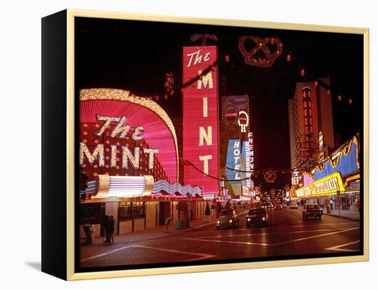 Vegas Strip Lights 1973-null-Framed Premier Image Canvas