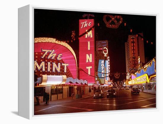 Vegas Strip Lights 1973-null-Framed Premier Image Canvas