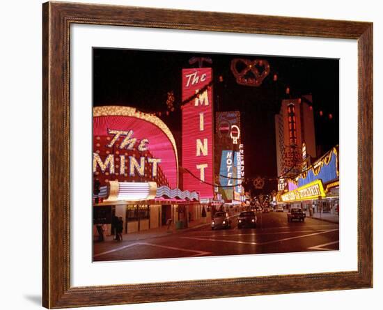 Vegas Strip Lights 1973-null-Framed Photographic Print