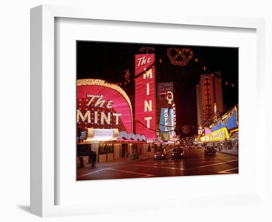 Vegas Strip Lights 1973-null-Framed Photographic Print