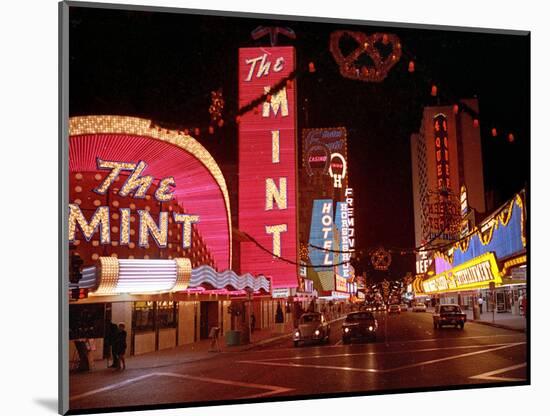 Vegas Strip Lights 1973-null-Mounted Photographic Print