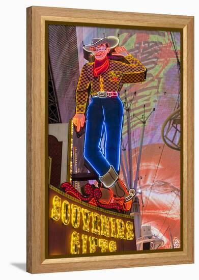 Vegas Vic Cowboy Neon Sign, Fremont Experience, Las Vegas-Michael DeFreitas-Framed Premier Image Canvas