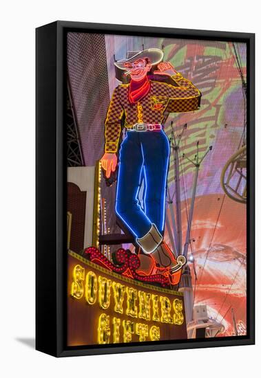 Vegas Vic Cowboy Neon Sign, Fremont Experience, Las Vegas-Michael DeFreitas-Framed Premier Image Canvas