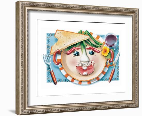 Vegetable Cotlet Face Plate-Renate Holzner-Framed Art Print