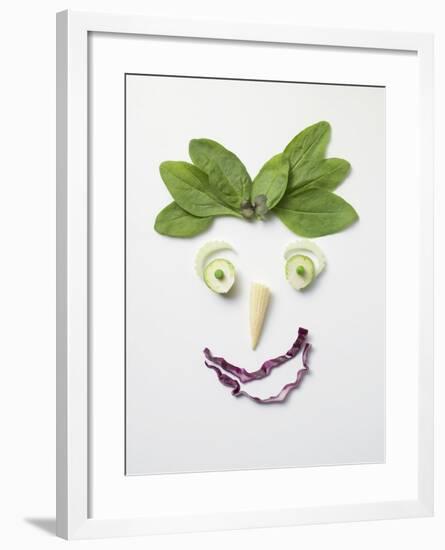 Vegetable Face with Spinach Hair-null-Framed Photographic Print