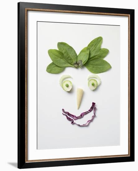 Vegetable Face with Spinach Hair-null-Framed Photographic Print