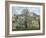 Vegetable Garden and Trees in Blossom, Spring, Pontoise-Camille Pissarro-Framed Art Print