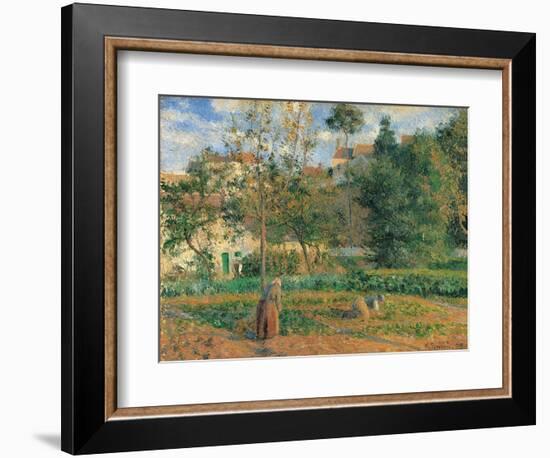 Vegetable Garden at the Hermitage, Pontoise-Camille Pissarro-Framed Art Print