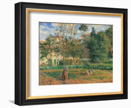 Vegetable Garden at the Hermitage, Pontoise-Camille Pissarro-Framed Art Print