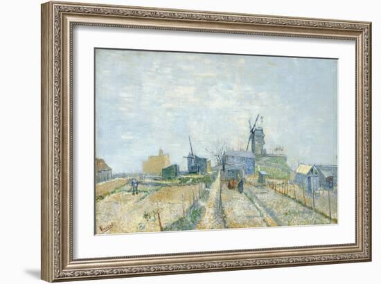 Vegetable Gardens and the Moulin de Blute-Fin on Montmartre, 1887-Vincent van Gogh-Framed Giclee Print