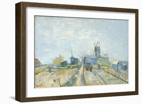 Vegetable Gardens and the Moulin de Blute-Fin on Montmartre, 1887-Vincent van Gogh-Framed Giclee Print